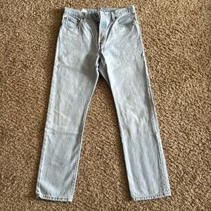 Levi’s straight jeans 
Size 29x30L 
Worn once great condition 
Light wash jeans
